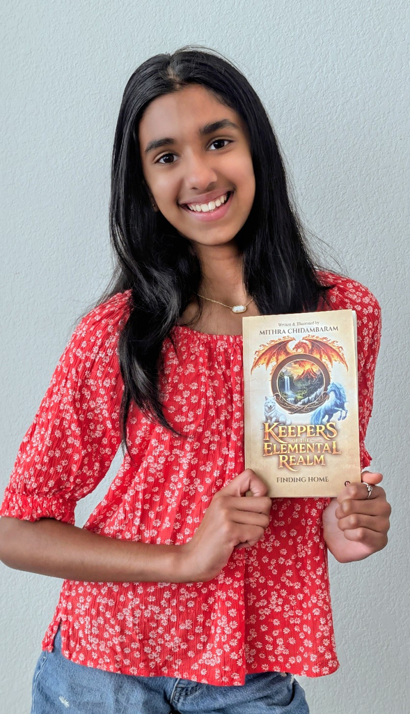 A girl holding a book