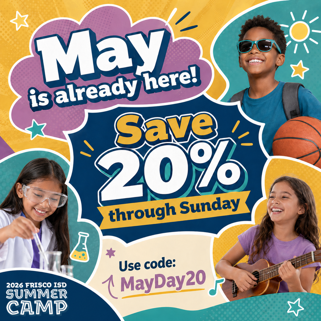 Summer camp 20% off graphic with kids learning and having fun