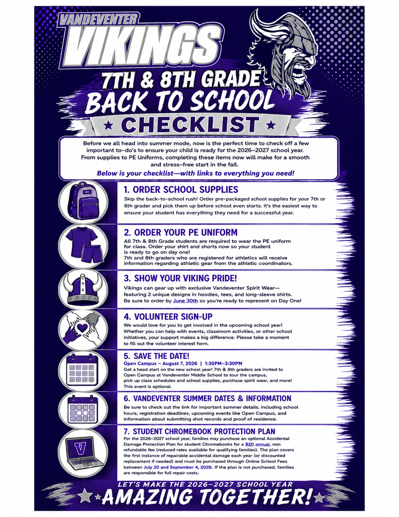 7th & 8th Grade Back-to-School Checklist