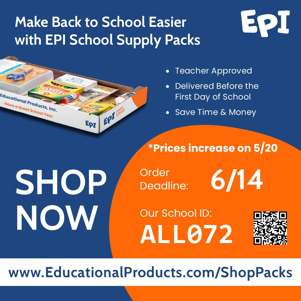 Still need to order school supplies? The deadline to order prepackaged supplies is June 14.
