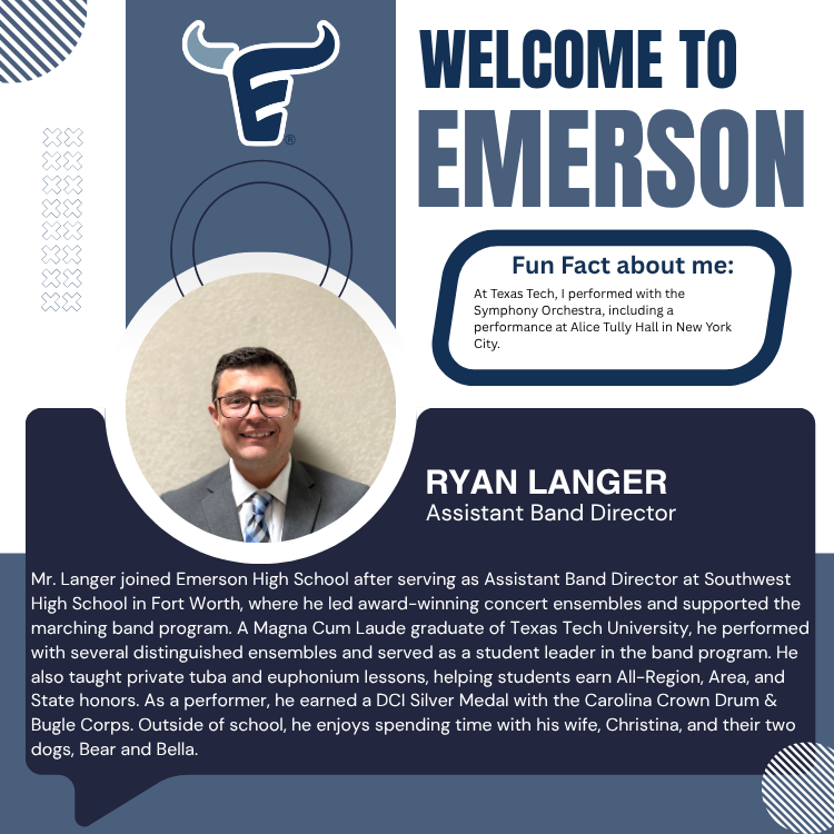 Welcome to our new Asst. Band Director