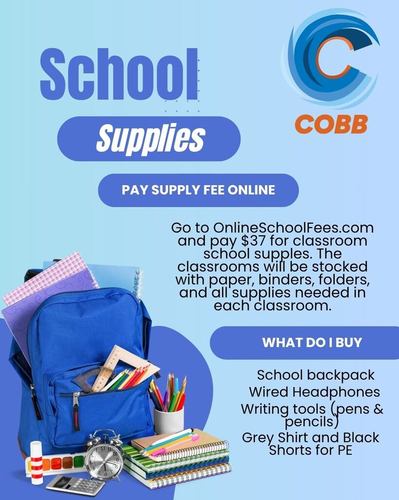 Pay your school supply fee at OnlineSchoolFees.com!