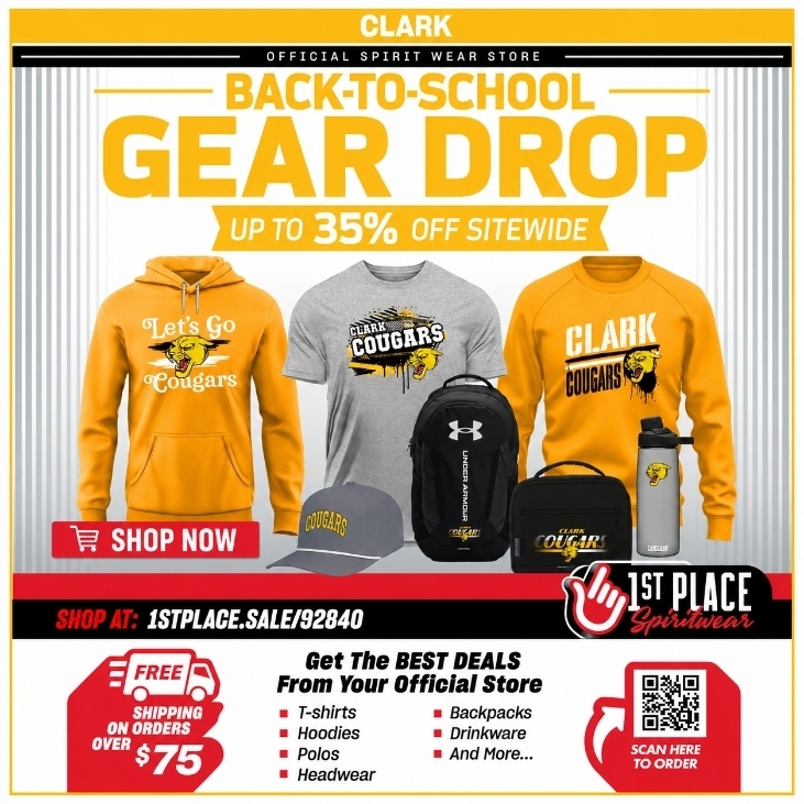 Ad for school spiritwear sale from PTA