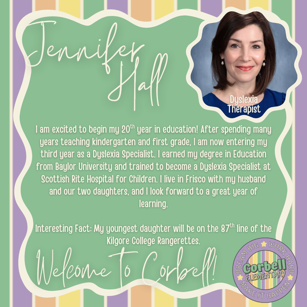 Welcome Ms. Hall!