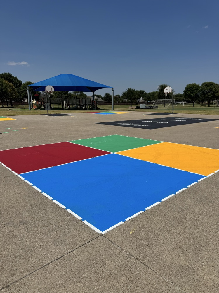 showcase Curtsinger Elementary’s updated recess areas, including colorful activity courts, basketball goals, and a painted Buddy Bench made possible through the support of Curtsinger PTA families.