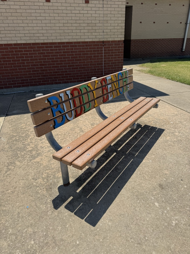 showcase Curtsinger Elementary’s updated recess areas, including colorful activity courts, basketball goals, and a painted Buddy Bench made possible through the support of Curtsinger PTA families.