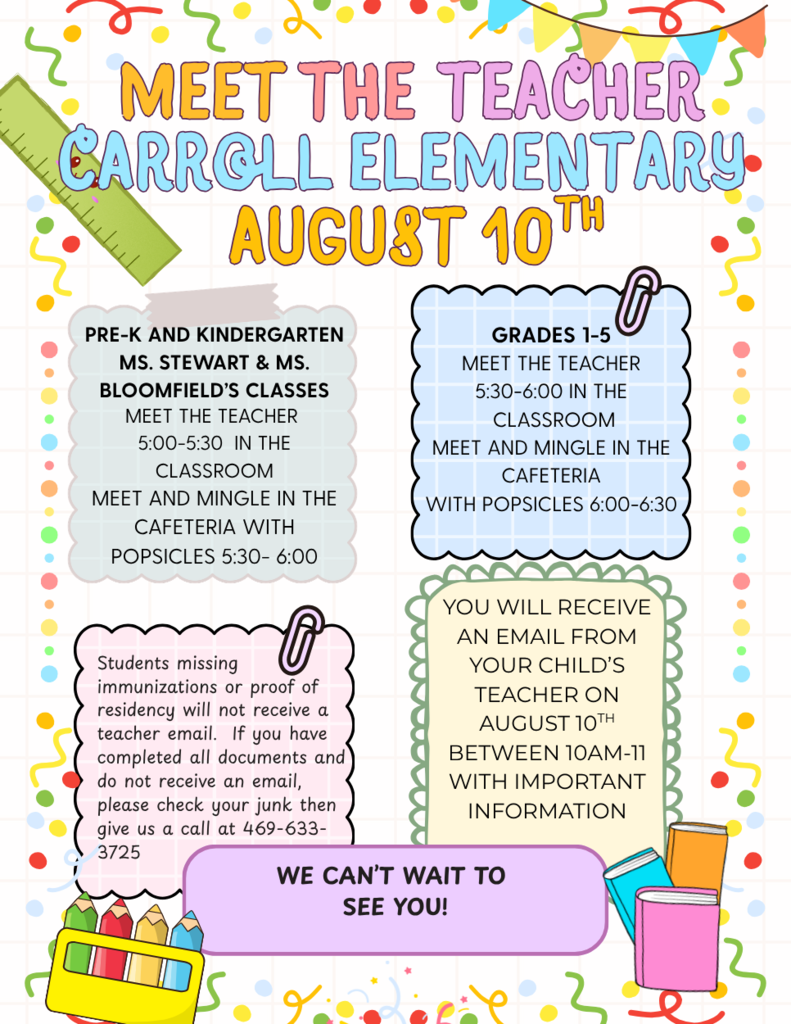 Meet the Teacher August 10th