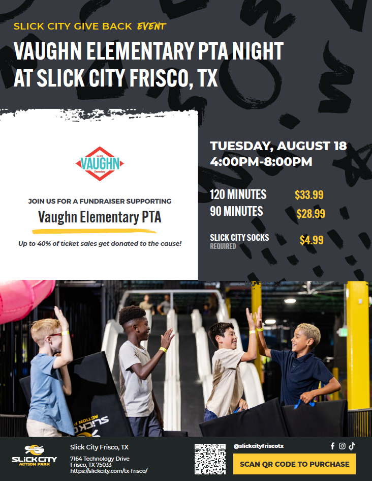 Vaughn Slick City Fundraiser- 8/18 from 4:00-8:00PM