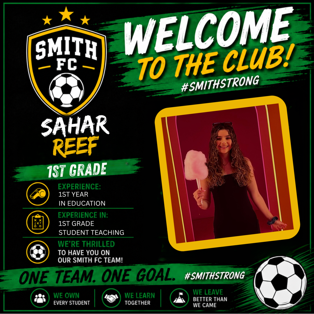 Welcome to Smith Elementary, Sahar Reef!