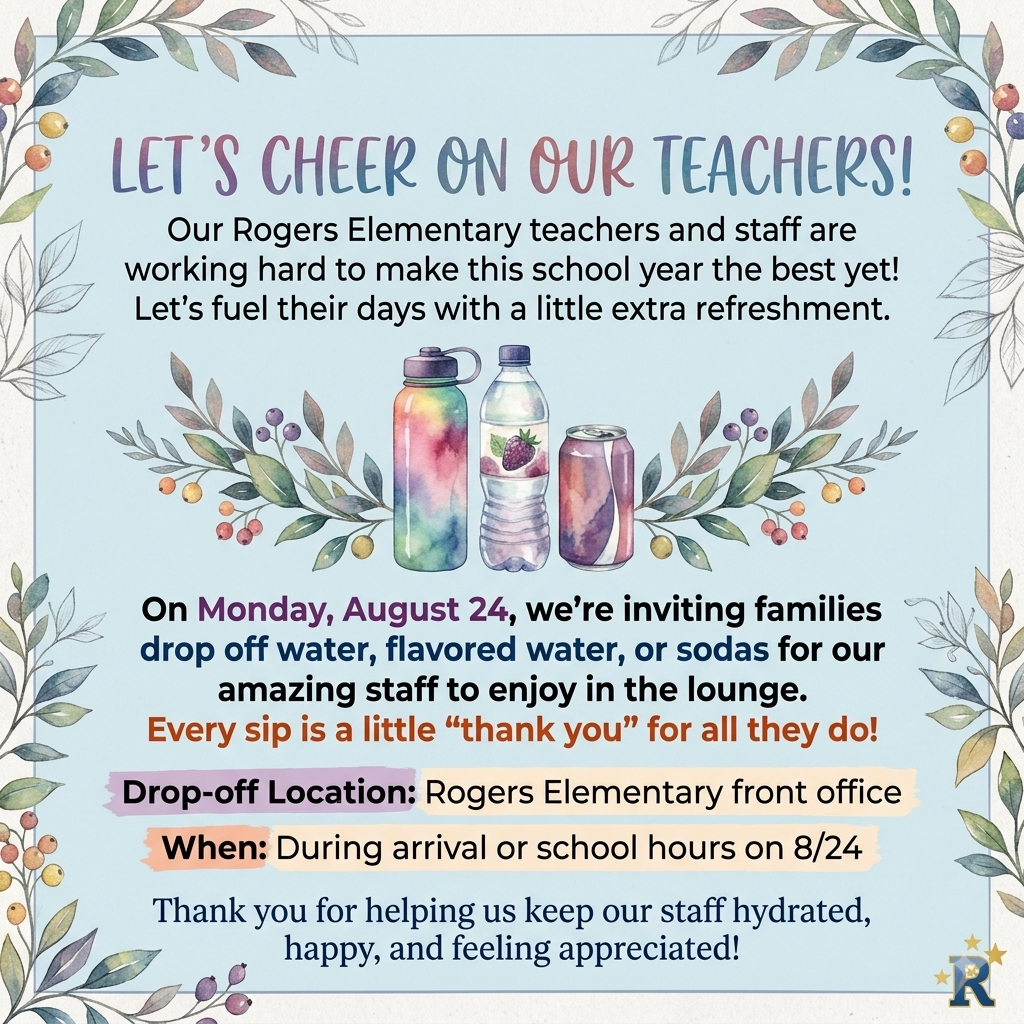 Let's Cheer on Our Teachers - Drinks on 8/24