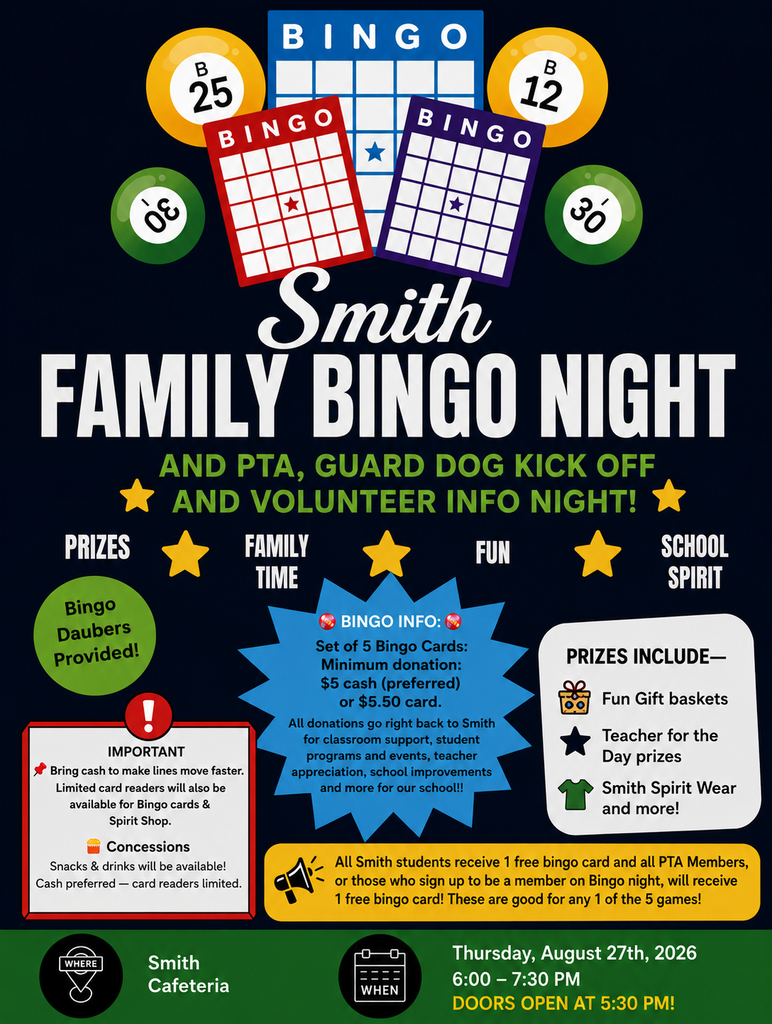 family bingo night flyer with highlight information