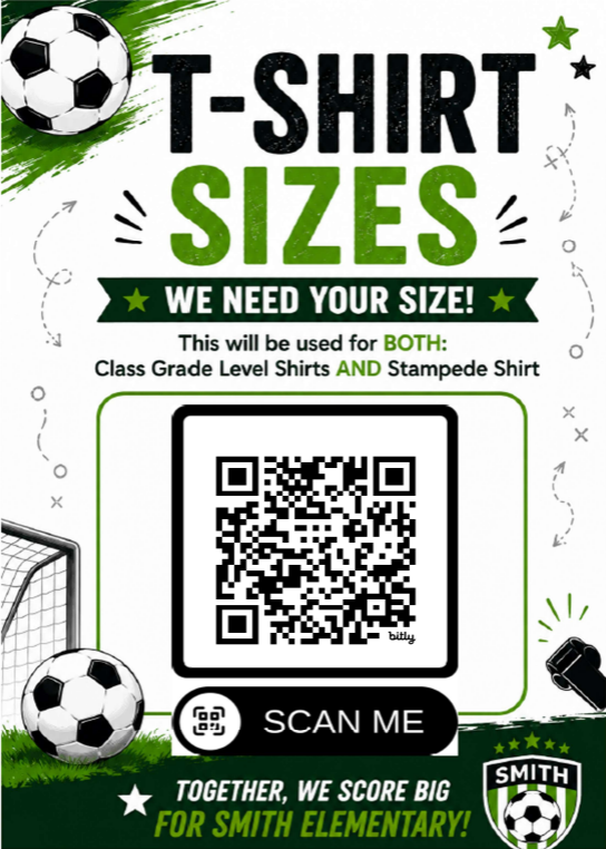 t-shirt sizes flyer