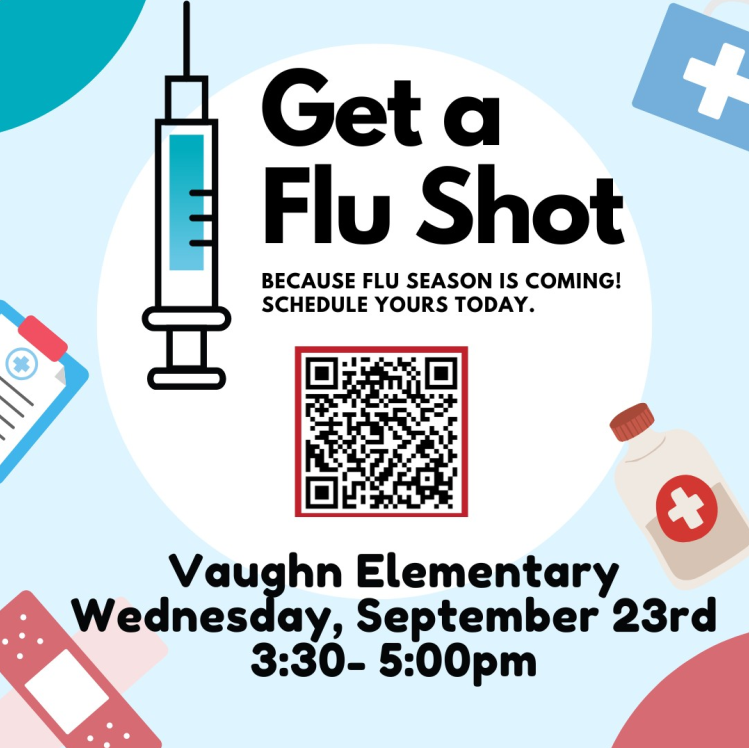 Flu Shot Clinic at Vaughn Elem. Sept. 23 3:30-5:00pm