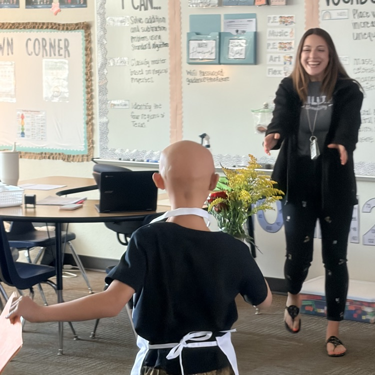 teacher and flowers