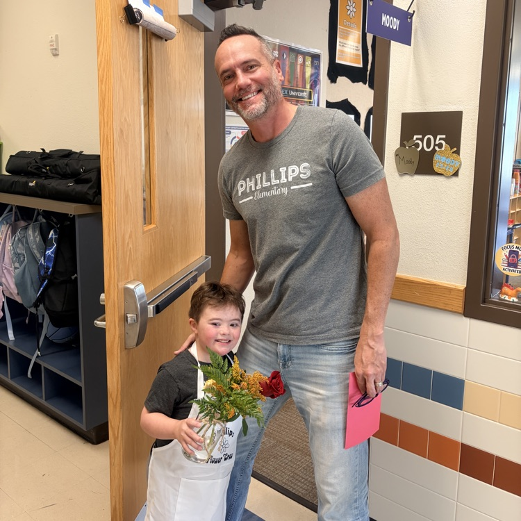 teacher and flowers