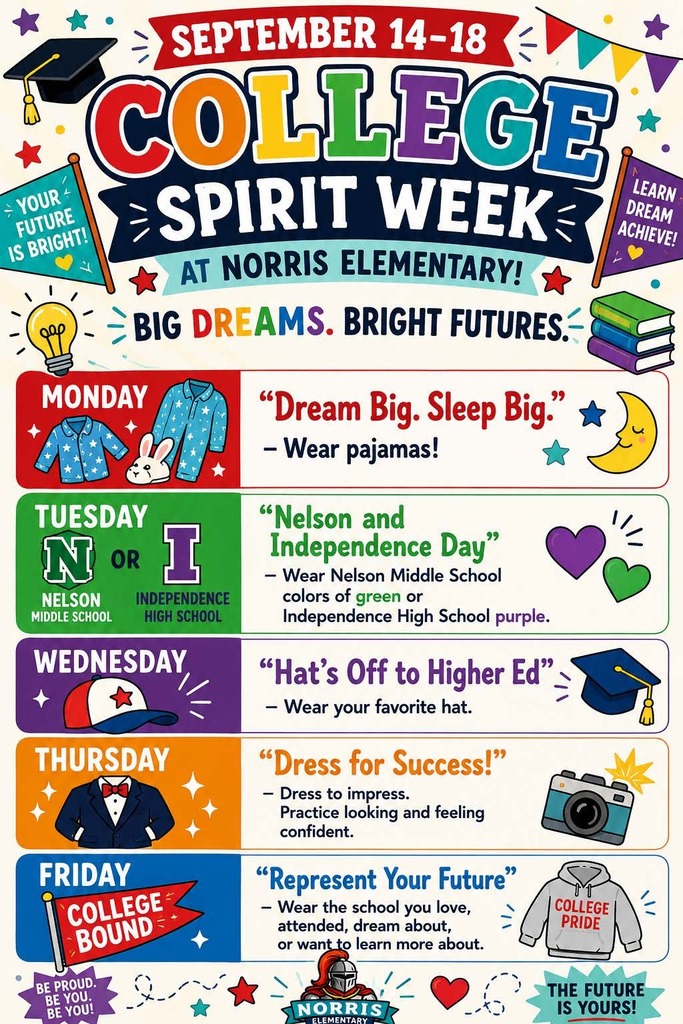 flyer describing spirit days
