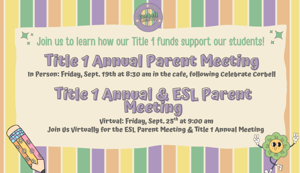 Corbell Title 1 Annual Parent Meeting Options