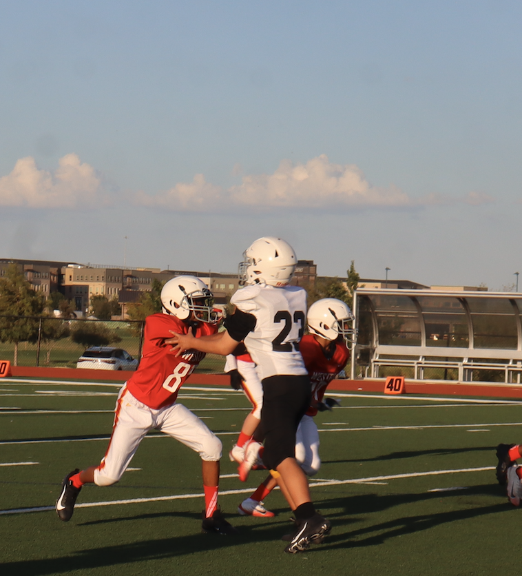 football player holding up the defense line