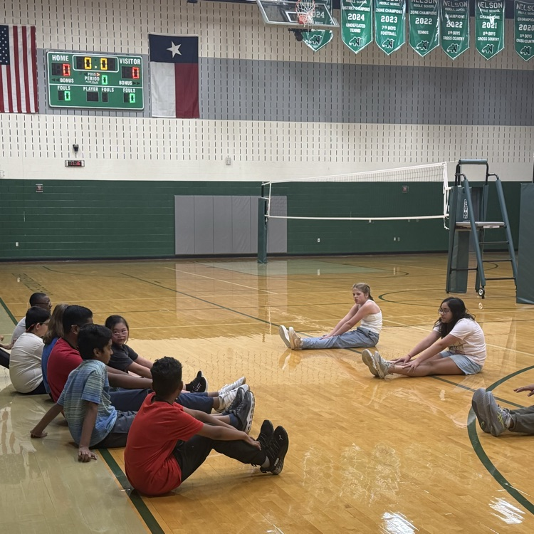 PE students warming up in the gym