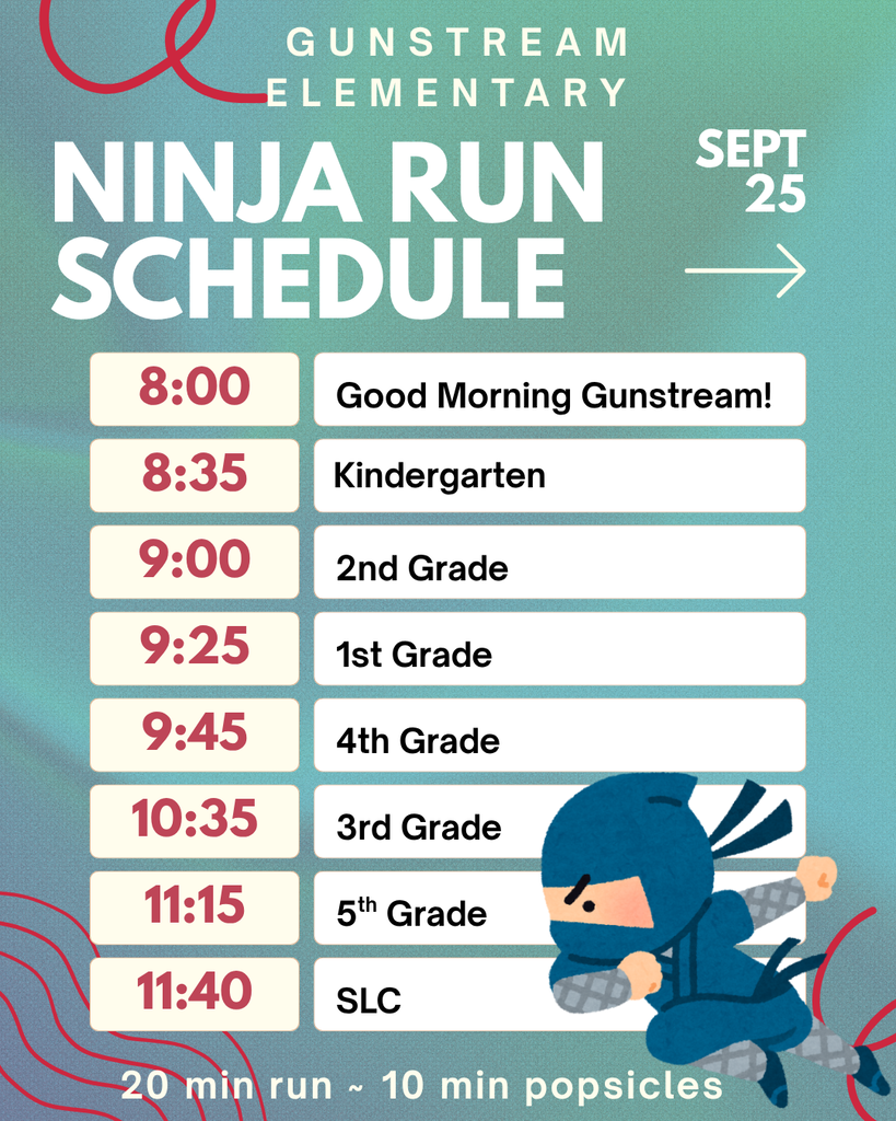 Ninja Run Schedule