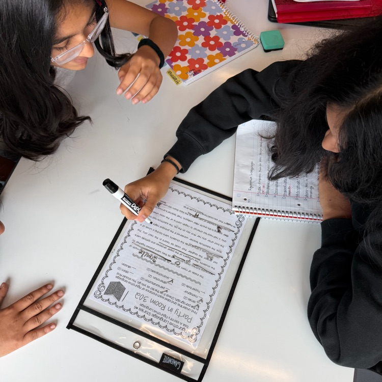 Students in 7th grade ILA worked to identify figurative language in a short story to determine its effect on writing!