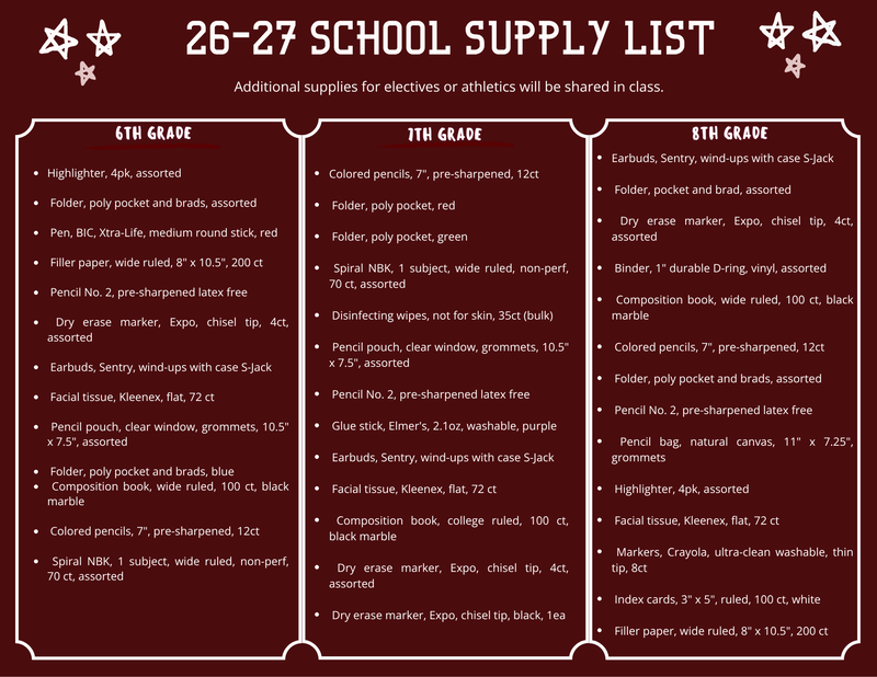 Supply List 