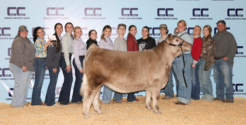Many students with a steer