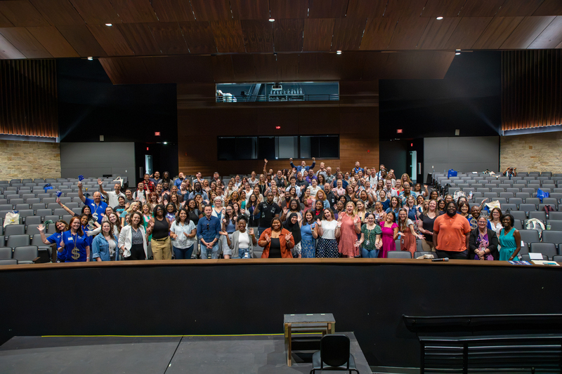 Grant winners gather in the auditorium