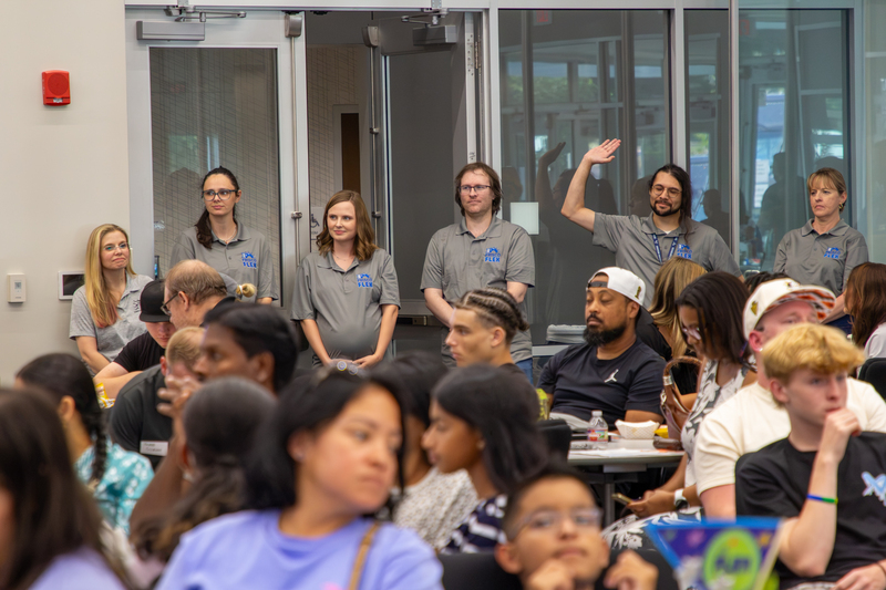 Teachers were introduced to their students at the event.