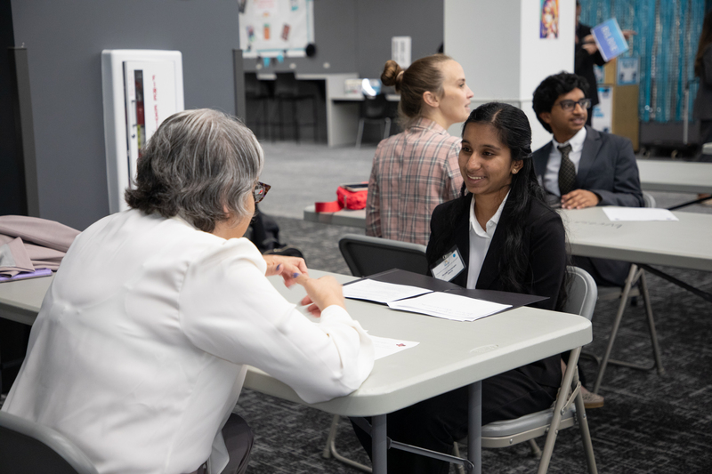 ISM student being interviewed