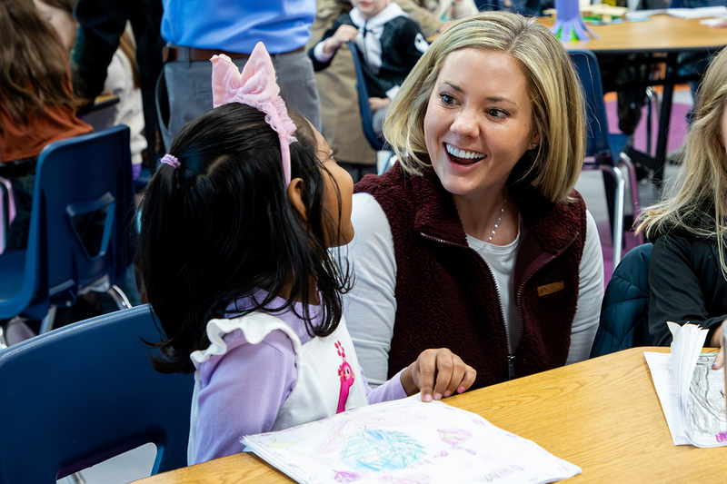 A parent enjoys another student's story