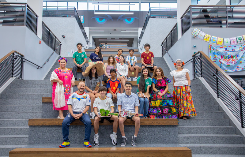 Student speakers and teachers from the world languages department