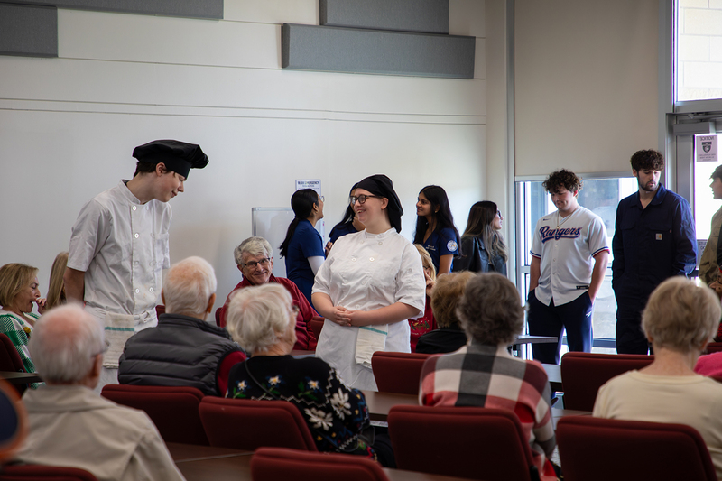 CTE Center students talk with seniors.