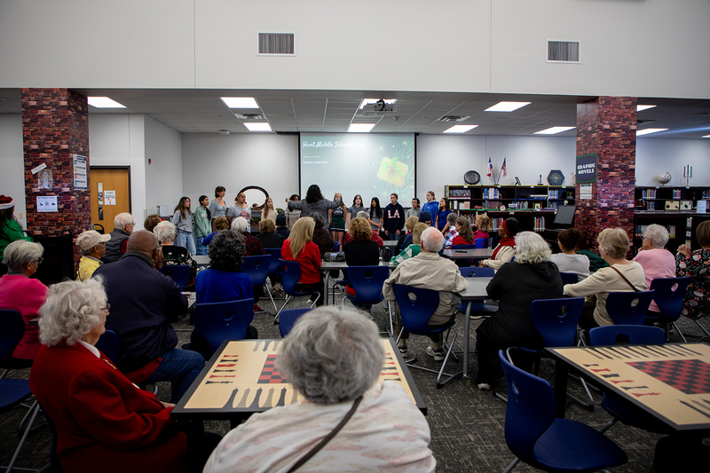 The Hunt choir performs for seniors.