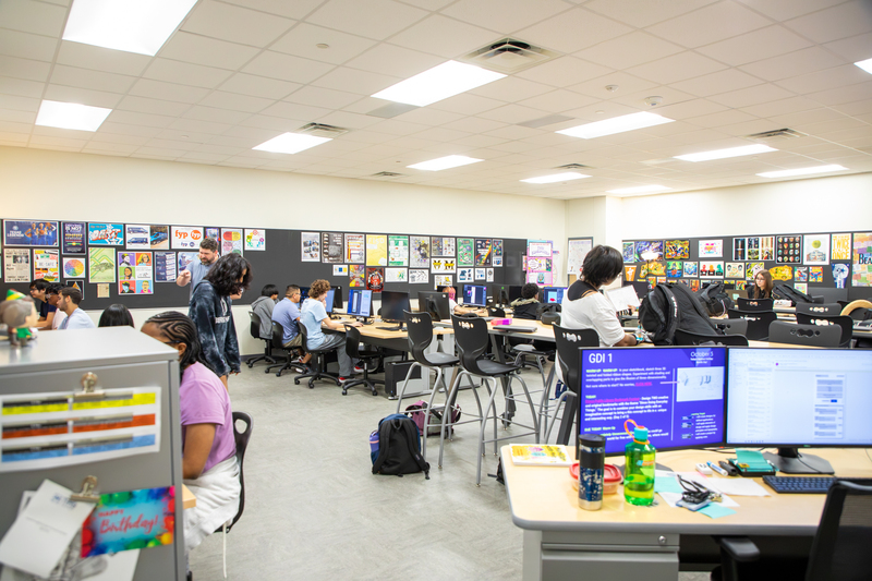 The graphic design classroom