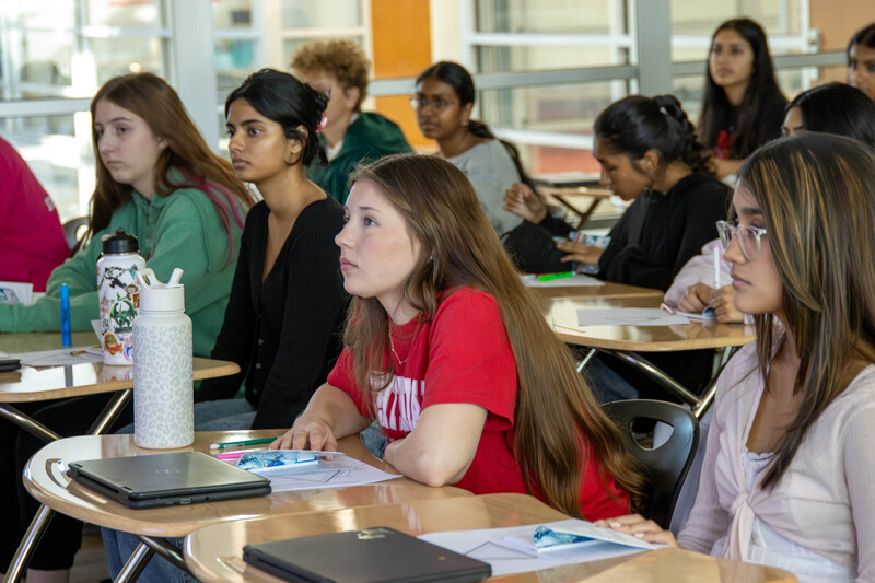 Government students listen in class.