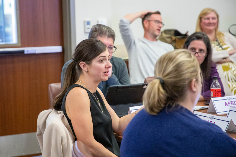 Bond committee members discuss the presentation and their questions.