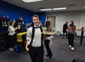 Students at Great Gatsby party