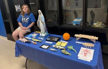 Student with exhibition