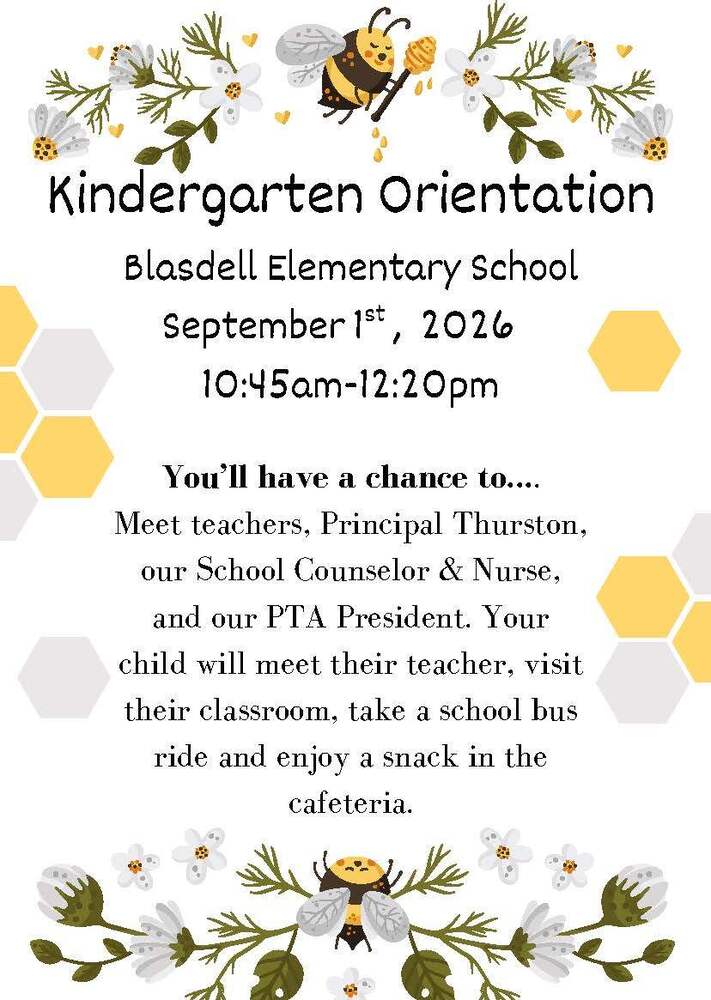 Blasdell Kindergarten Orientation Poster