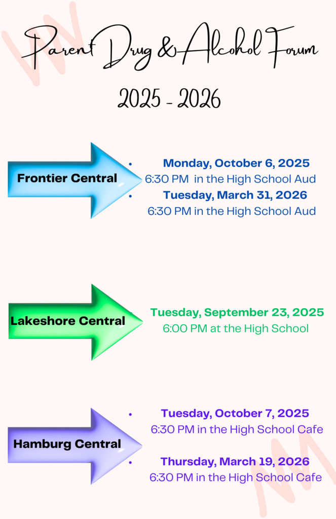 Graphic giving dates for Parent Drug & Alcohol Forum