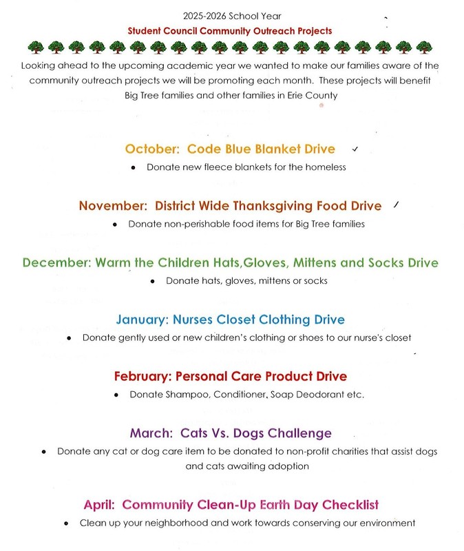 Student Council Outreach Project Schedule