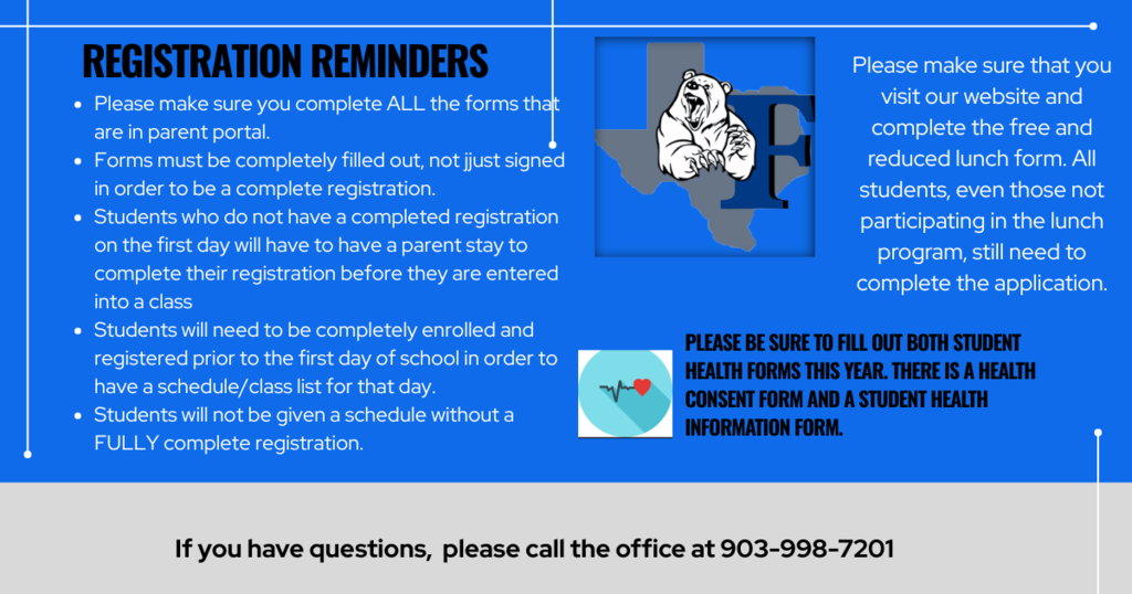 Please make sure your student is fully registered!