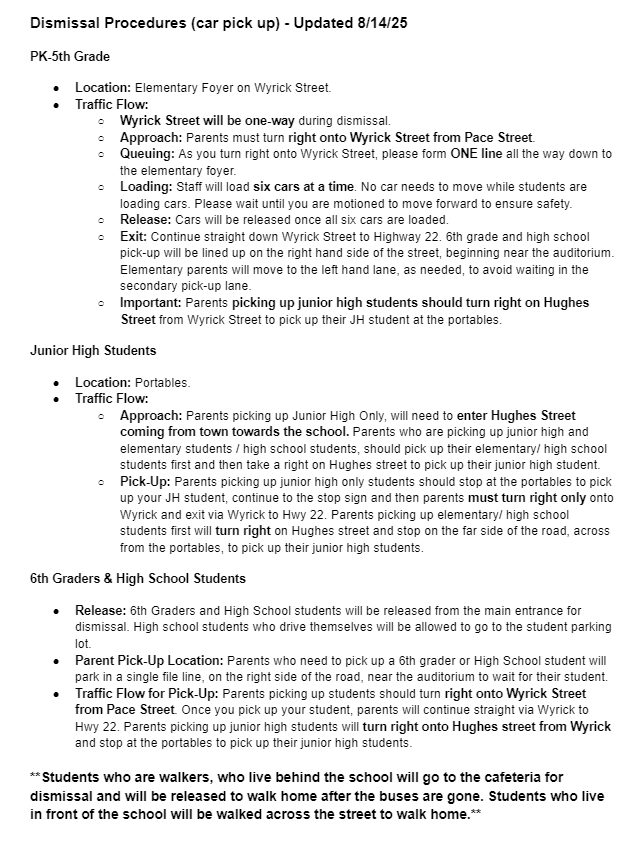 Updated Dismissal Procedures