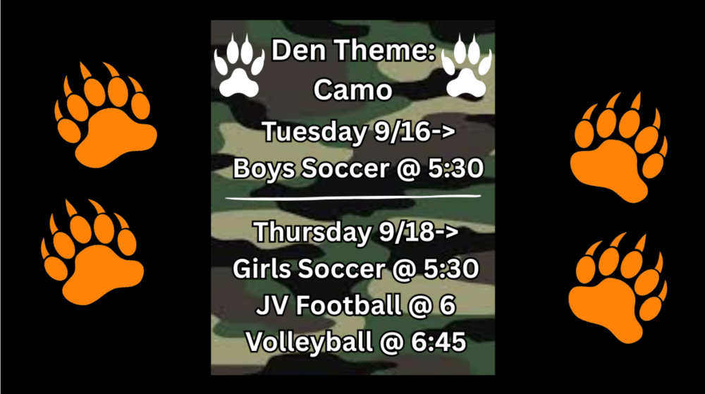 This week's Den Theme: CAMO!!