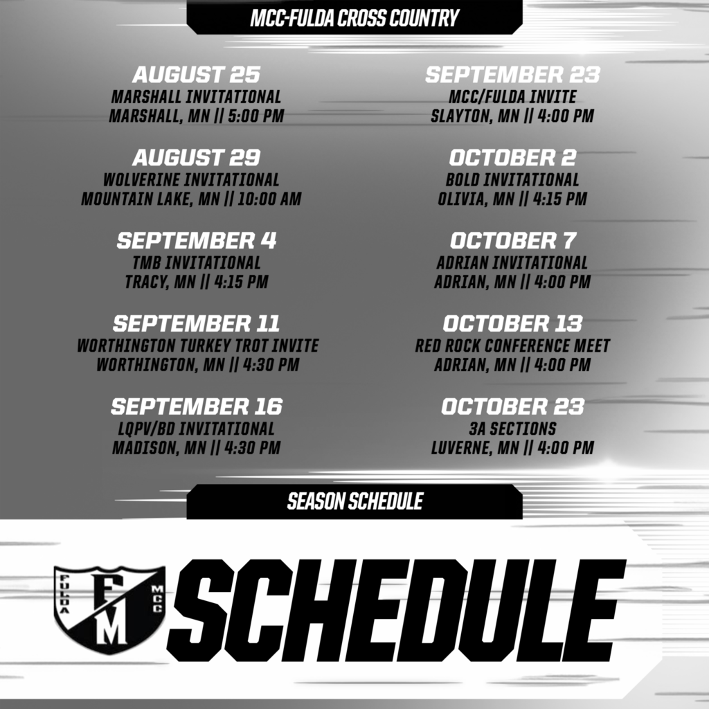 Cross Country Schedule