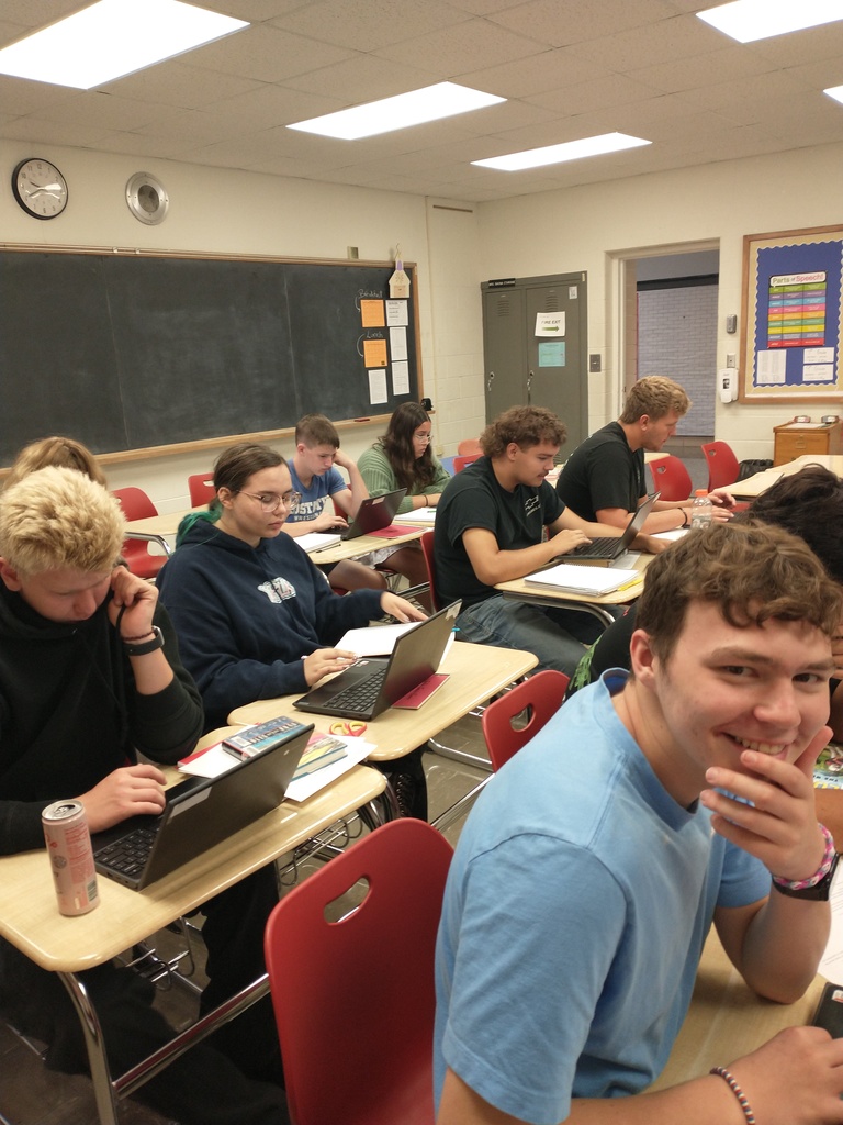 Junior Class working on research papers