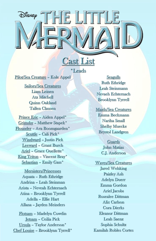 Cast list