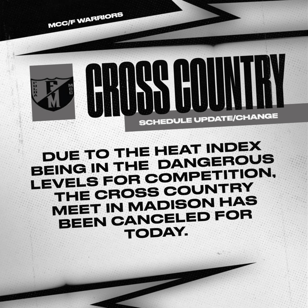Schedule Change for Cross Country