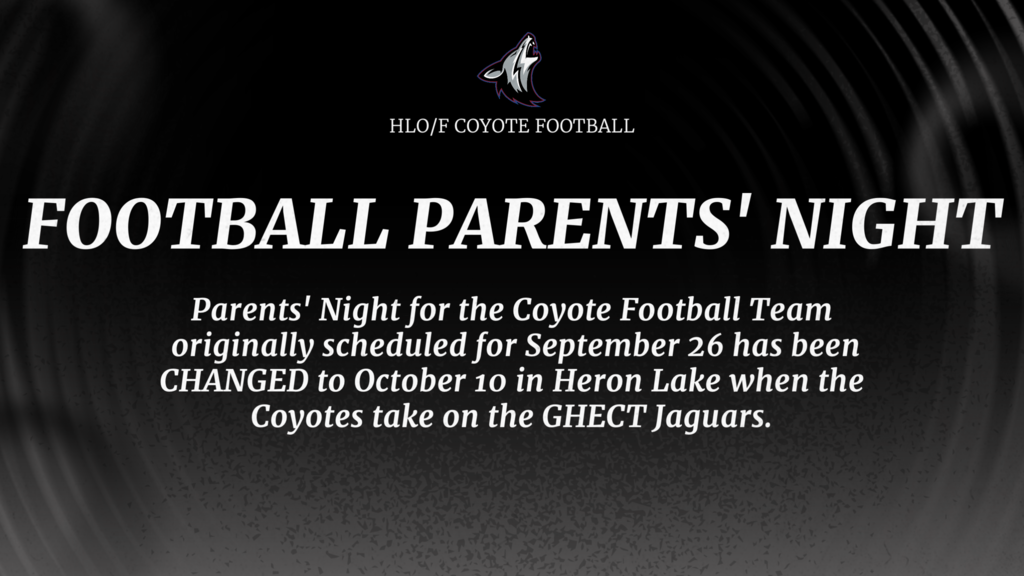 Football Parents' Night Change
